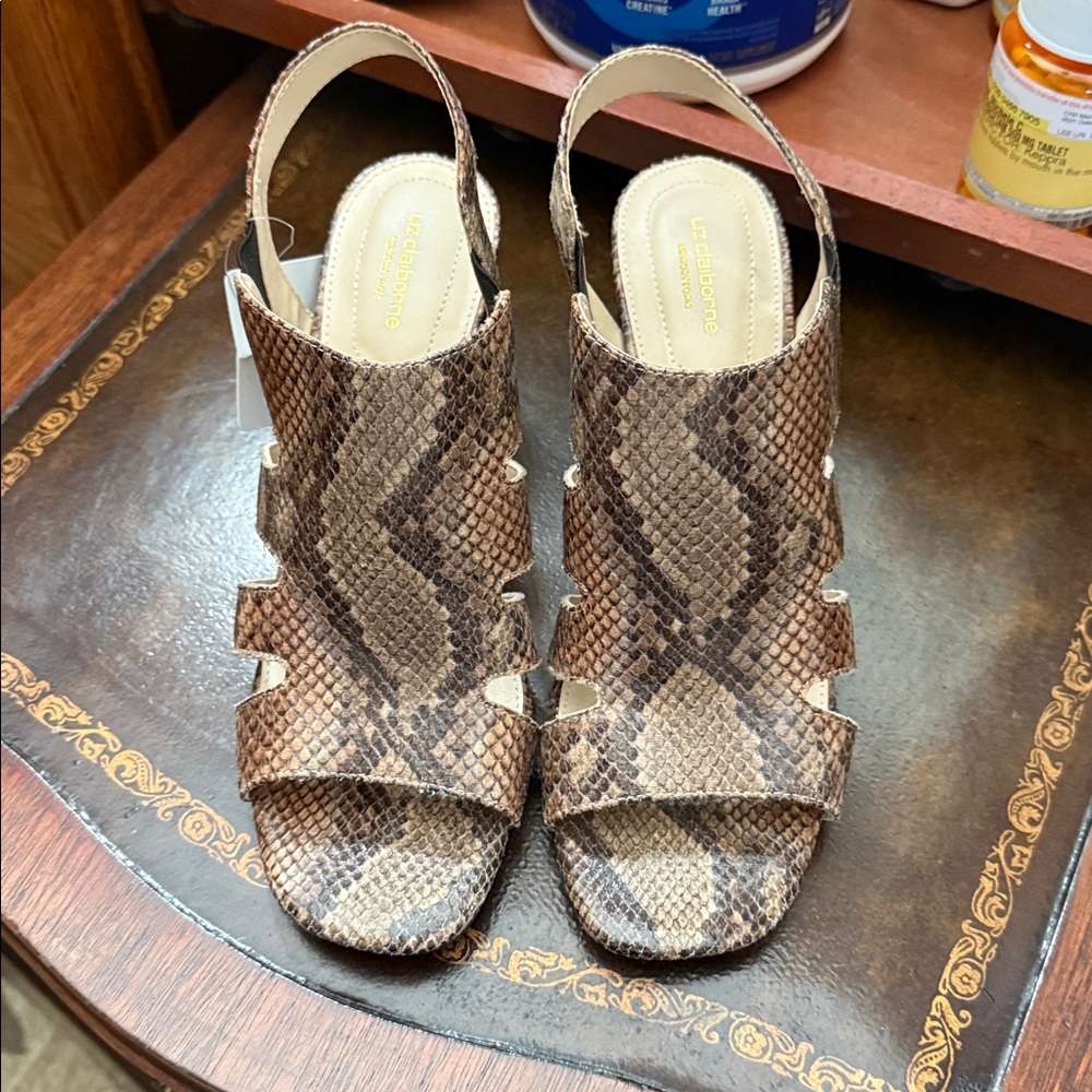 Liz Claiborne Brown Snakeskin Heels